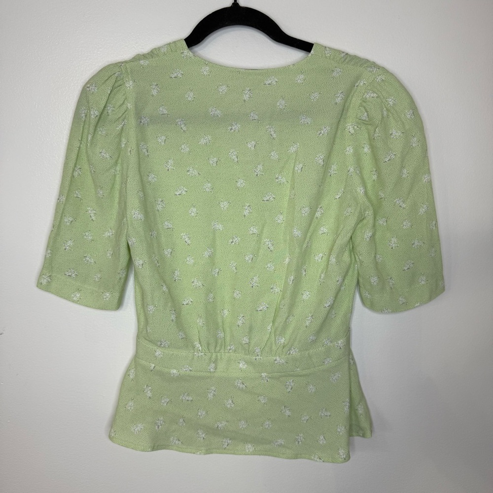 Rouje Paris Carlota Green Top Blouse Size 36 US 4 - Picture 4 of 6